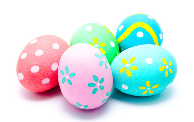 Colorful handmade easter eggs isolated