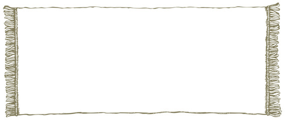 Vector frame. Towel with fringe