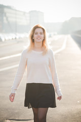 Fototapeta premium young beautiful blonde woman outdoor