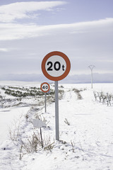 Road signs snow