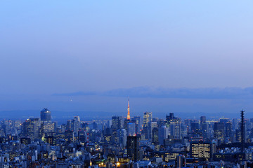 池袋から望む東京タワーと高層ビル群