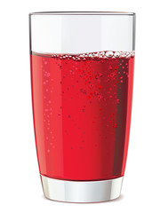 Glass of red juice, isolated. Vector illustration