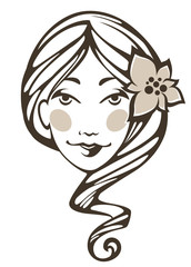 common beauty, vector image of girl face