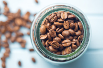 coffee beans in jar