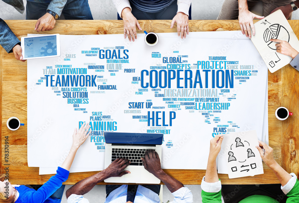 Poster coorperation business coworker planning teamwork concept - Posters