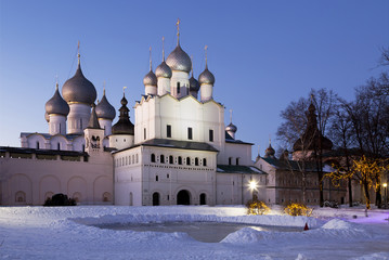 The Kremlin of Rostov the Great in the late evening, Russia