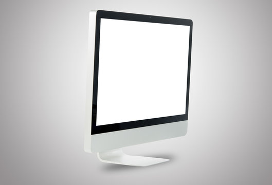 Front white computer monitor