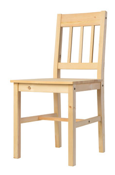 wooden chair on a white background 