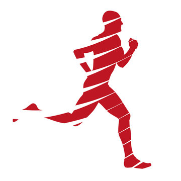 recommend clip art: Abstract red runner silhouette