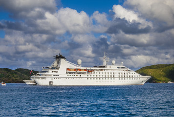 Small cruise ship in the Caribbean