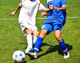 Fototapeta premium Young soccer players
