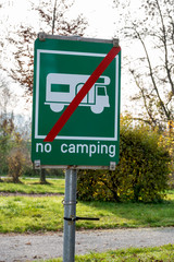 Schild Camping verboten