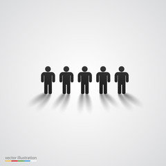 Black people silhouette row. Team concept © hobbitfoot