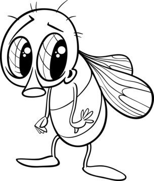 cute fly cartoon coloring page