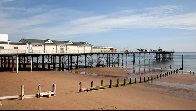 Teignmouth seafront and pier Devon England uk