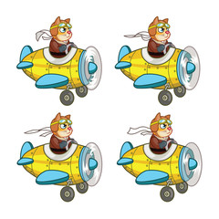 Cartoon Cat Pilot Sprite