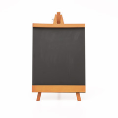 Blank chalkboard with wooden stand.