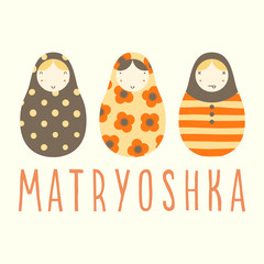 Three matryoshka dolls.