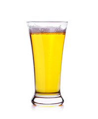 Glass of beer on a white background