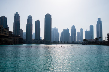 Obraz premium view of residential skyscrapers in dubai