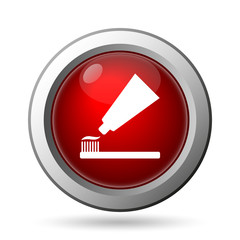 Tooth paste and brush icon