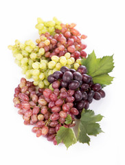 Grape cluster with leaves isolated