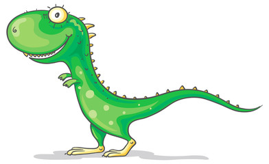 Cartoon green dinosaur