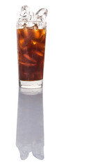 Plain ice coffee over white background