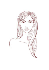 Portrait of a women. Line art