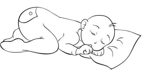 schlummerndes Baby Ausmalvorlage