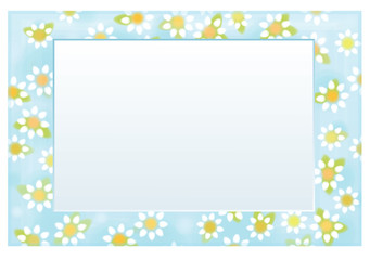 Vector floral  frame 10 x 15,  chamomiles pattern.