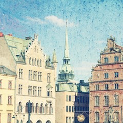Obraz premium Stockholm retro style. Filtered style.