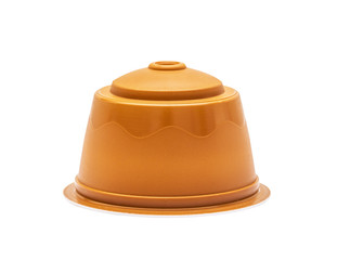 Coffee capsule on white background