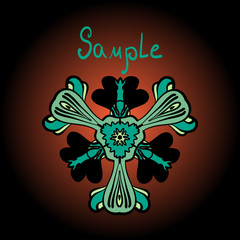 Flyer design with stylized flower.