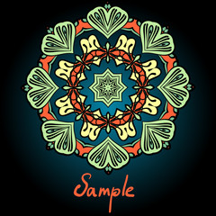 Mandala flyer design. Tribal vintage element template