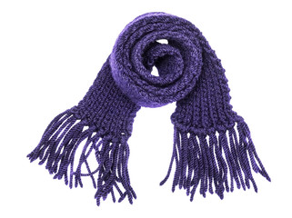 The woolen children's lilac scarf with a fringe