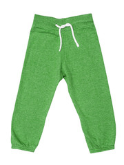 Green children's sports trousers with ties