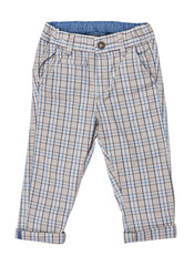 Cotton elegant children's trousers, checkered, in a blue cage