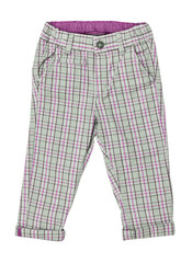 Cotton elegant children's trousers, checkered,  in a pink cage