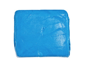 Blue kneaded eraser (putty rubber) isolated