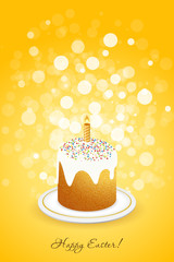 Easter Background with Decorated Cake