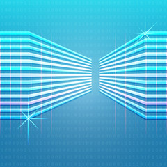 Abstract blue computer background vector