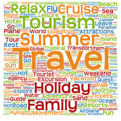Conceptual tourism or travel  word cloud