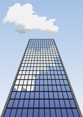 Obraz premium Vector illustration of skyscraper going up to the sky.