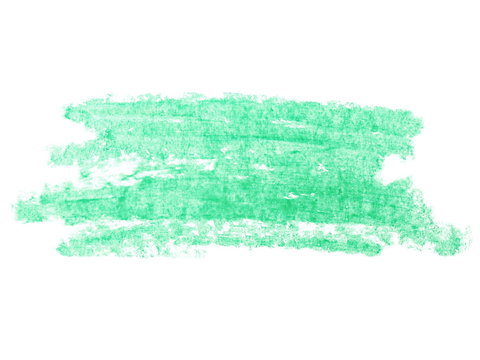 photo grunge green wax pastel crayon spot isolated on white