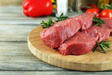 Raw beef steak