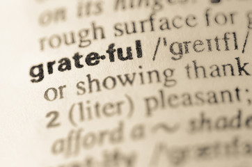 Dictionary definition of word grateful - obrazy, fototapety, plakaty
