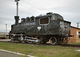Locomotive on railway station in Zahony. Hungary
