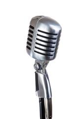 Fototapeta premium vintage microphone isolated on white