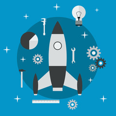 Business startup flat vector concept